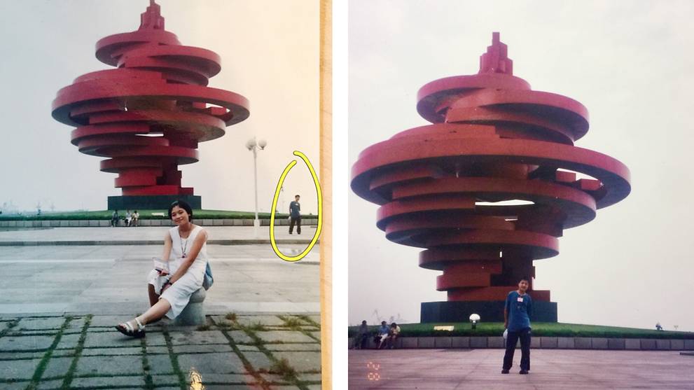 Couple Discovers That Husband Photobombed Wife As Teenager