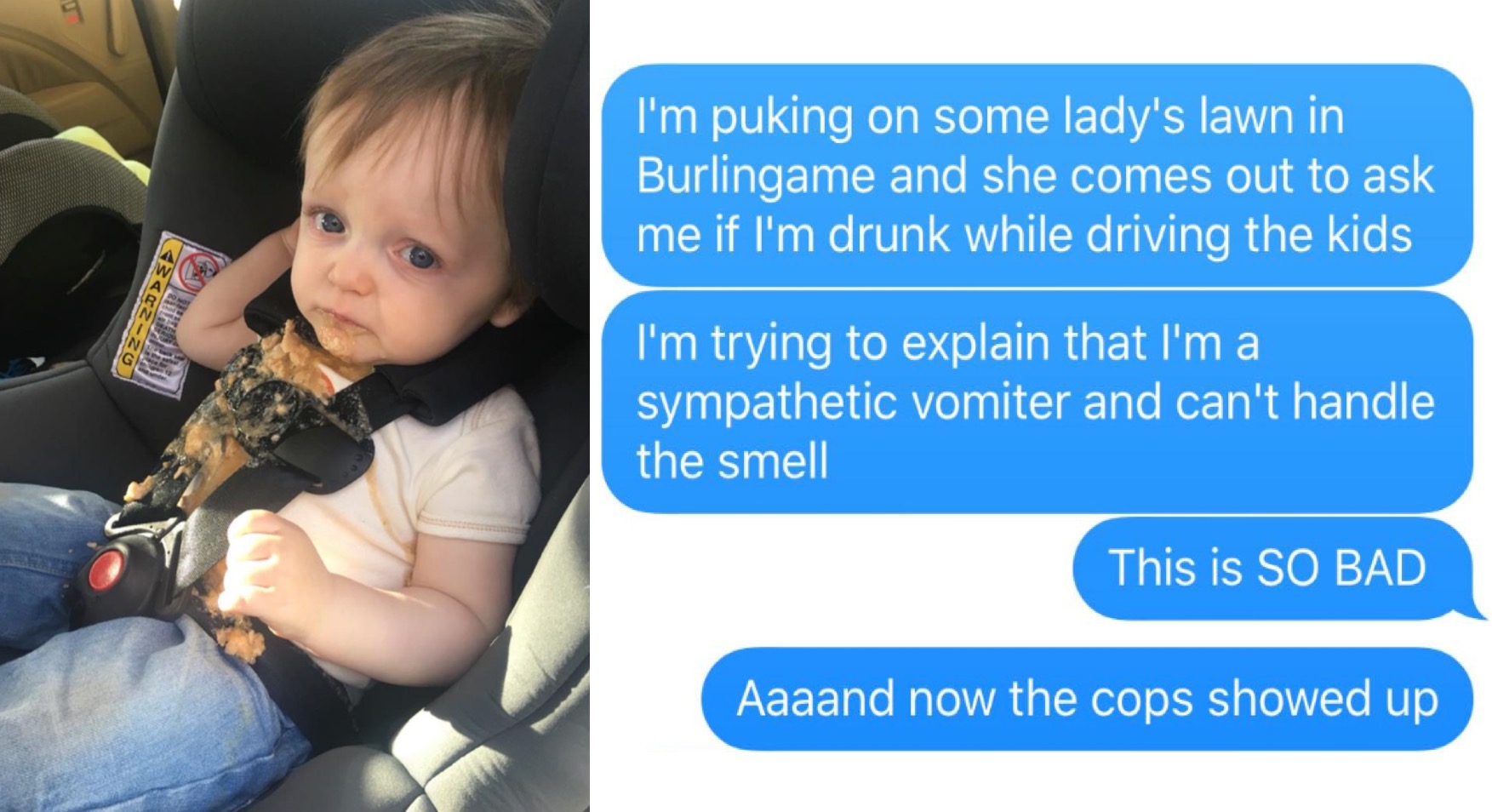 Dad Can't Stomach Toddler's Car Seat Vomit, Fiasco Ensues