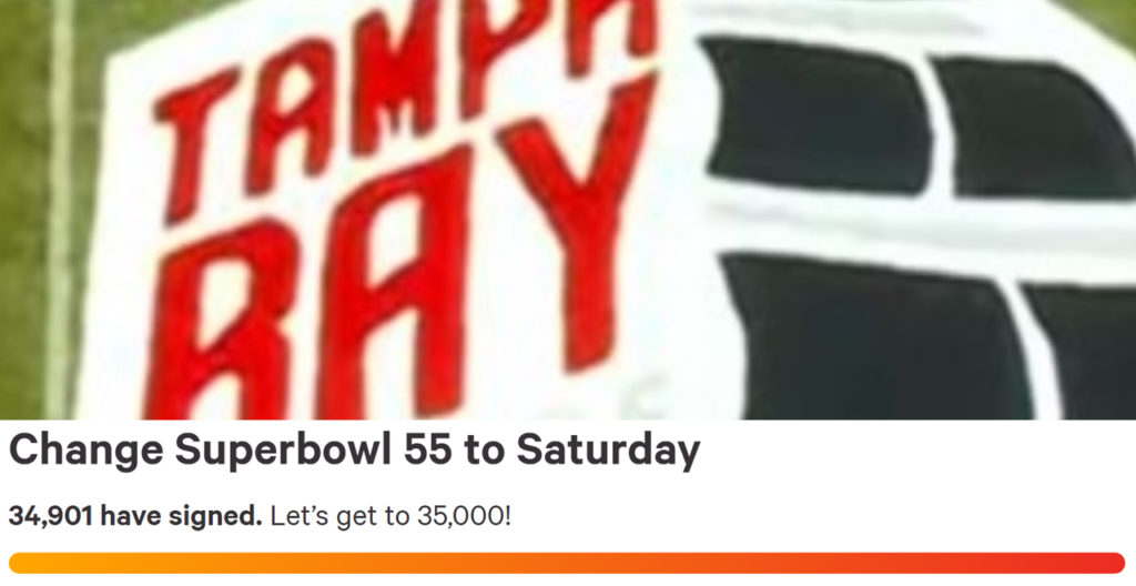 Boy S Petition To Move The Super Bowl To Saturday Is Gaining Steam - petition roblox to remove all copied clothes in the catalog change org