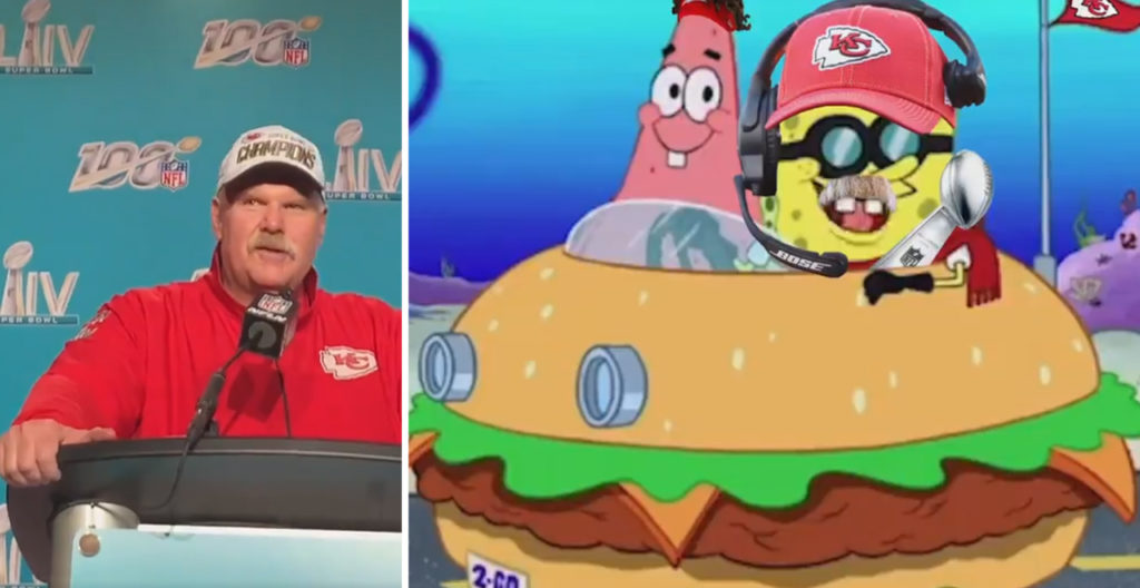 Andy Reid Celebrates Super Bowl With A Cheeseburger And A Dad Joke 