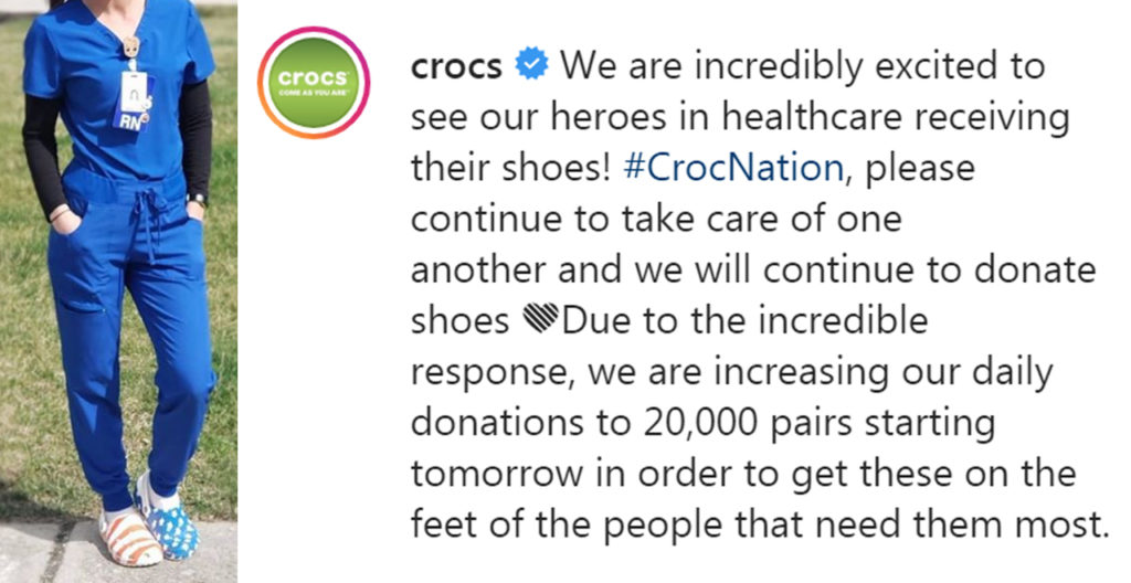 free crocs for healthcare workers get in line