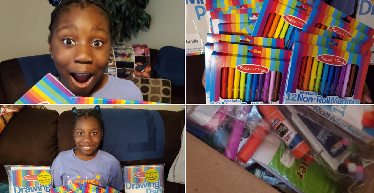 A 10-year-old girl has sent more than 1,500 art kits to kids in foster care  and homeless shelters during the coronavirus pandemic